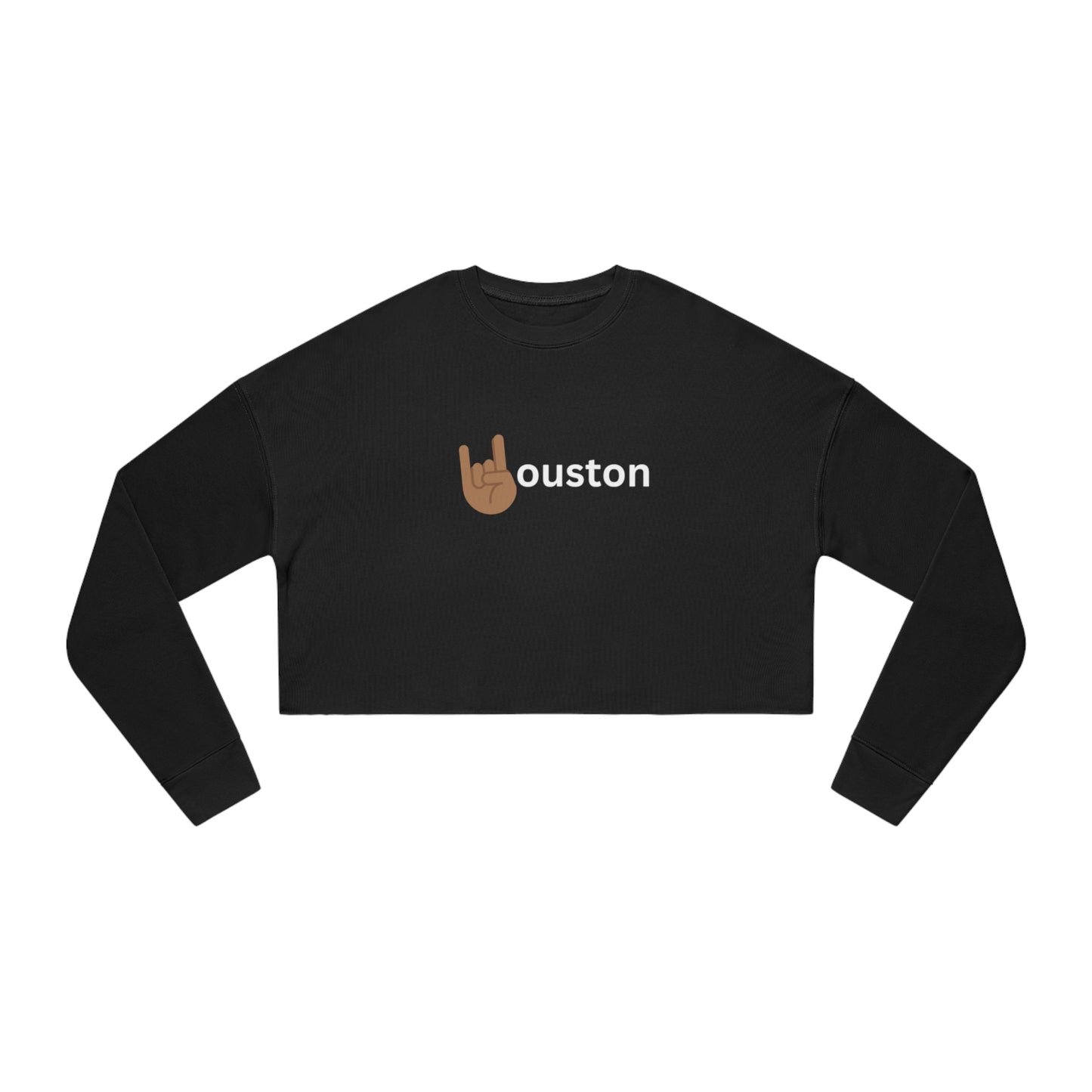 Houston Throw Up Your 🤘🏾 Brown Cropped Sweatshirt